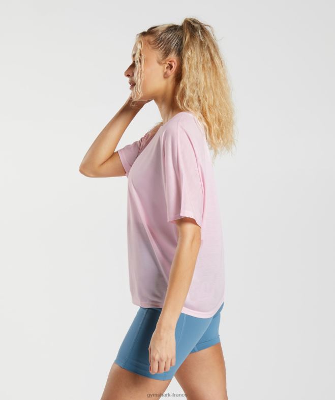 Gymshark t-shirt super doux rose craie femmes 6HF28425