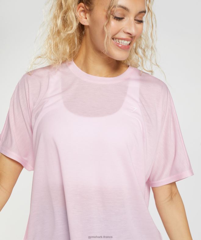 Gymshark t-shirt super doux rose craie femmes 6HF28425