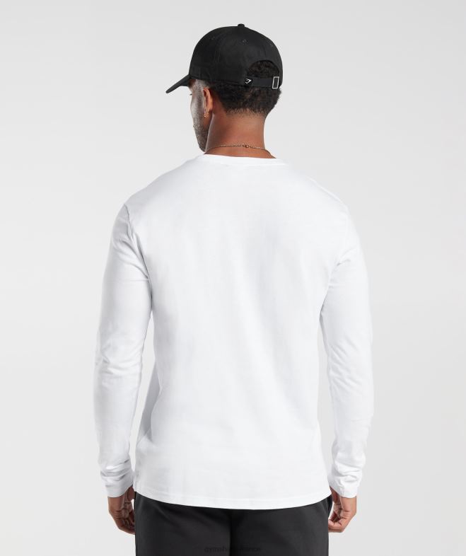 Gymshark t-shirt à manche longue blanc Hommes 6HF28585