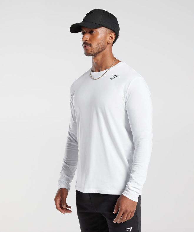 Gymshark t-shirt à manche longue blanc Hommes 6HF28585