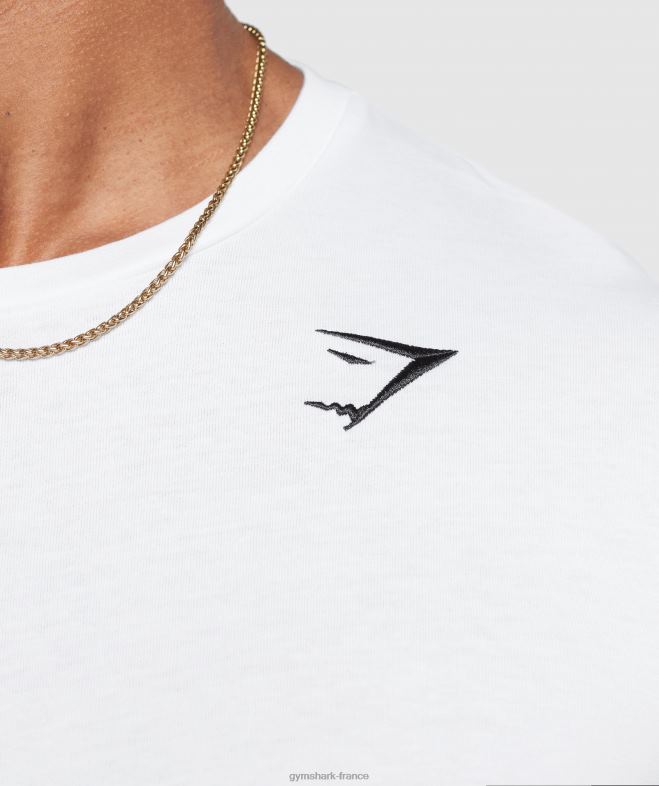 Gymshark t-shirt à manche longue blanc Hommes 6HF28585