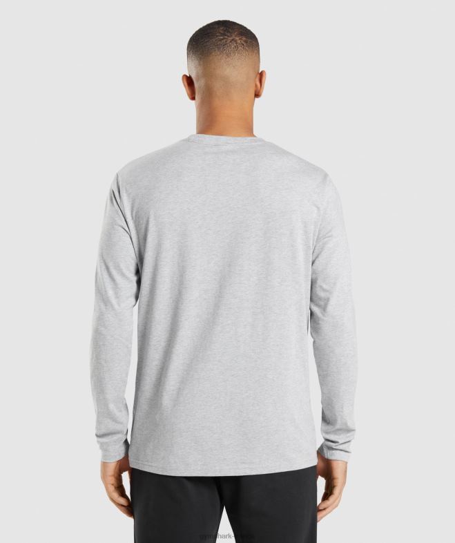 Gymshark t-shirt à manche longue chiné à noyau gris clair Hommes 6HF28727