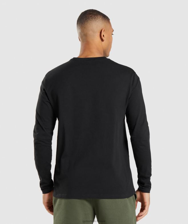 Gymshark t-shirt à manche longue noir Hommes 6HF28579