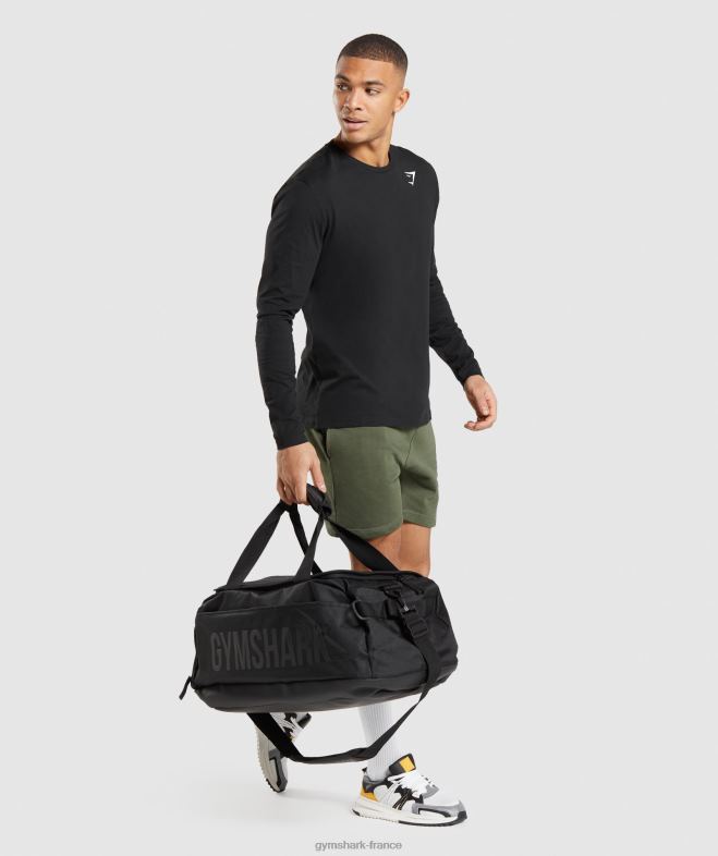 Gymshark t-shirt à manche longue noir Hommes 6HF28579