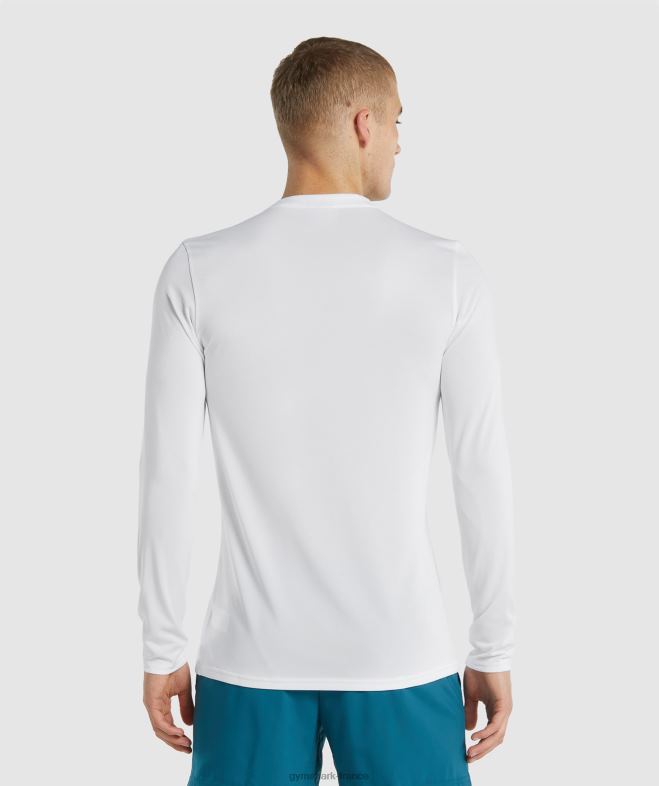 Gymshark t-shirt à manches longues blanc Hommes 6HF28649