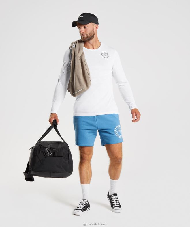 Gymshark t-shirt à manches longues blanc Hommes 6HF28676