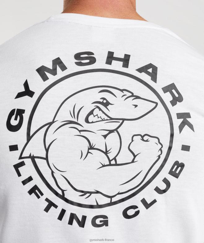 Gymshark t-shirt à manches longues blanc Hommes 6HF28676