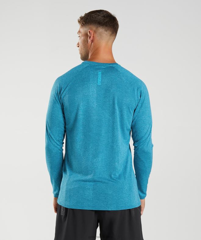 Gymshark t-shirt à manches longues bleu atlantique/bleu requin Hommes 6HF28672