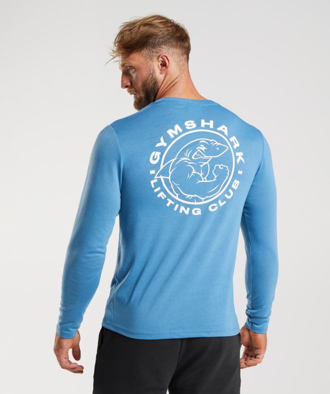 Gymshark t-shirt à manches longues bleu côtier Hommes 6HF28675