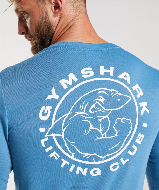 Gymshark t-shirt à manches longues bleu côtier Hommes 6HF28675