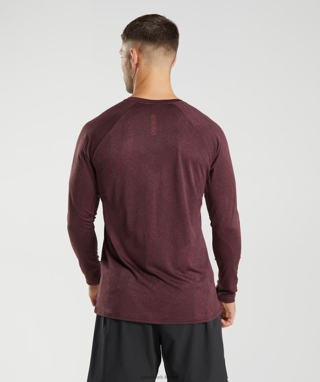 Gymshark t-shirt à manches longues brun cerise Hommes 6HF28687