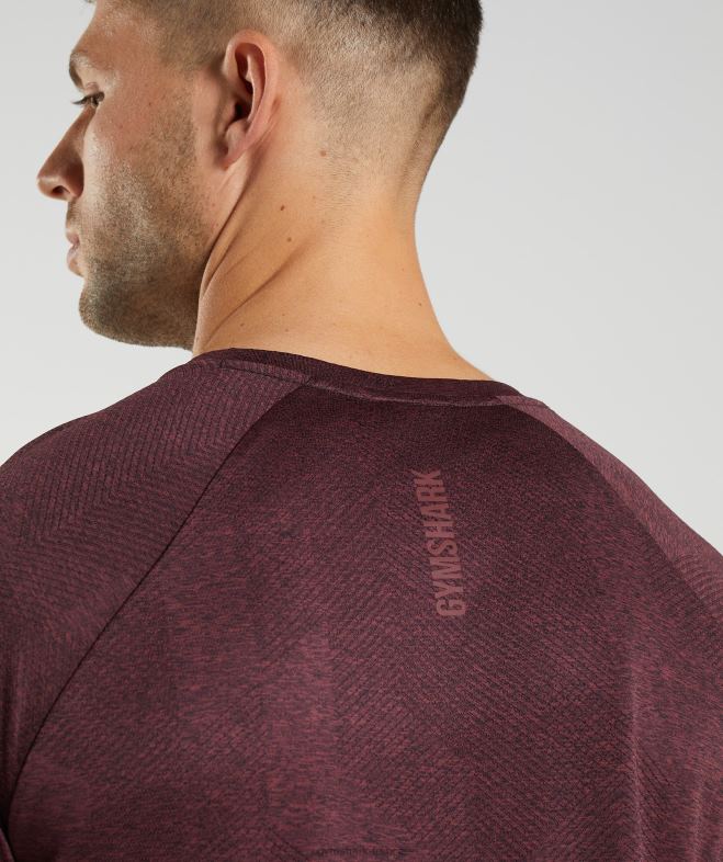 Gymshark t-shirt à manches longues brun cerise Hommes 6HF28687