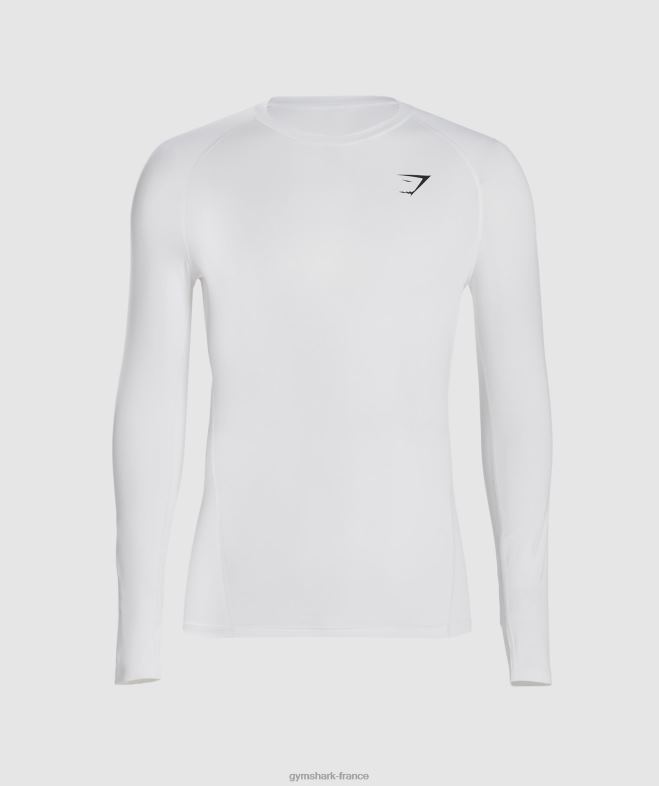 Gymshark t-shirt à manches longues et couche de base element blanc Hommes 6HF28631