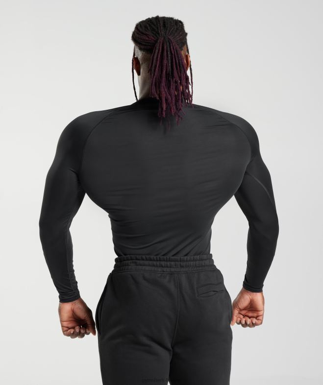 Gymshark t-shirt à manches longues et couche de base element noir Hommes 6HF28671