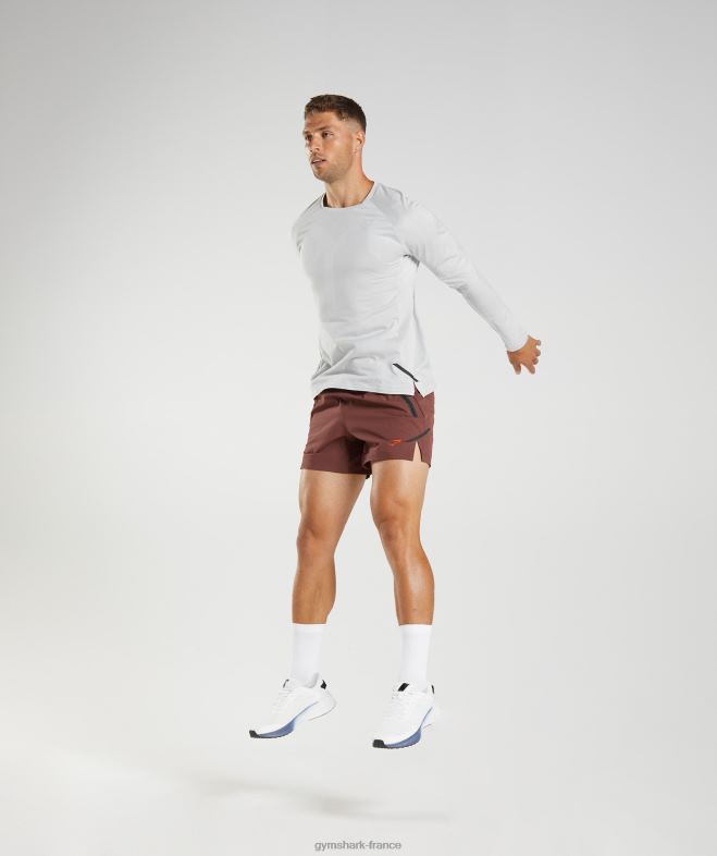 Gymshark t-shirt à manches longues gris clair/blanc Hommes 6HF28613