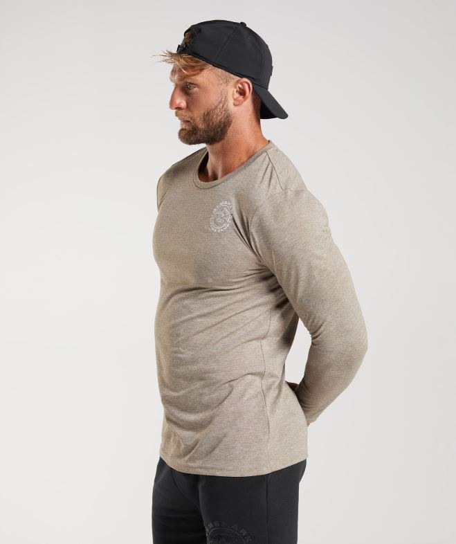 Gymshark t-shirt à manches longues marnes calcaires Hommes 6HF28751