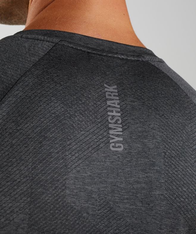 Gymshark t-shirt à manches longues noir/gris silhouette Hommes 6HF28653