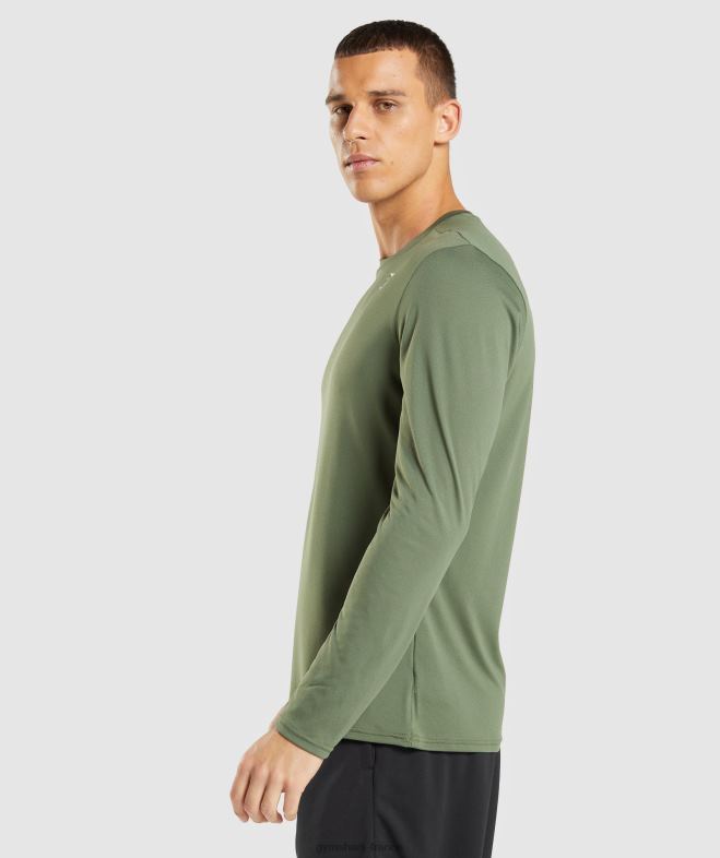 Gymshark t-shirt à manches longues noyau d\olive Hommes 6HF28637