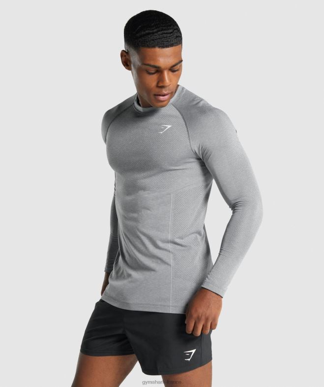 Gymshark t-shirt à manches longues sans couture Vital Light marne de charbon de bois Hommes 6HF28712