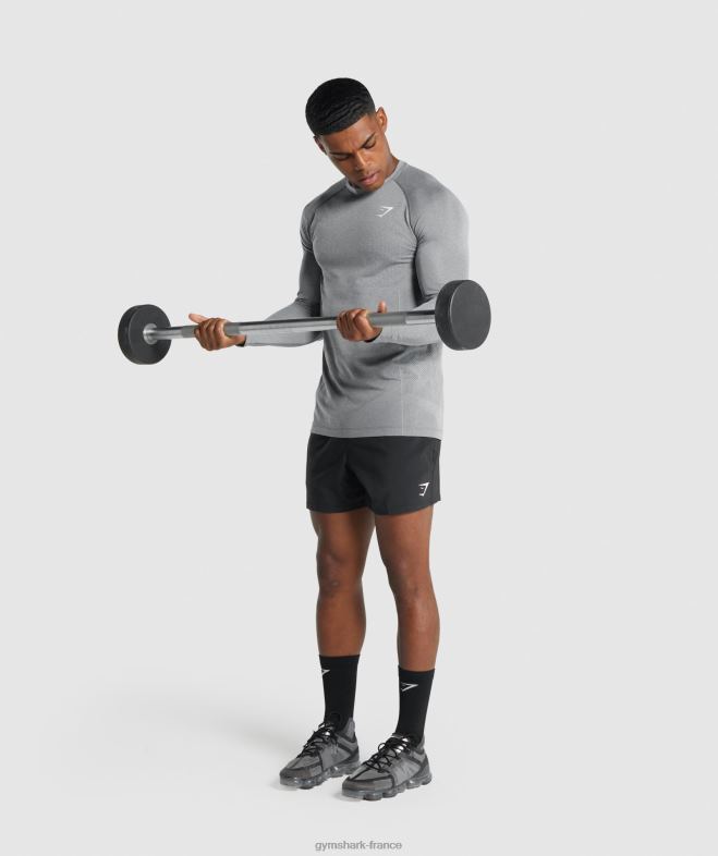 Gymshark t-shirt à manches longues sans couture Vital Light marne de charbon de bois Hommes 6HF28712