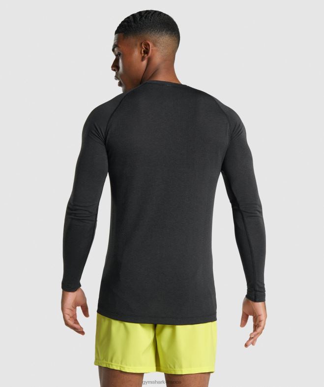 Gymshark t-shirt à manches longues sans couture Vital Light marne noire Hommes 6HF28746