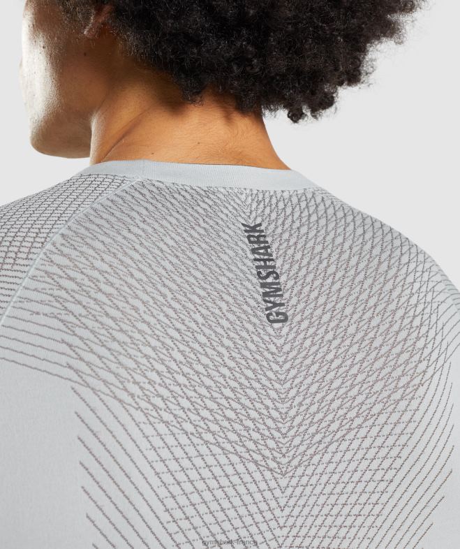 Gymshark t-shirt à manches longues sans couture apex gris clair/gris onyx Hommes 6HF28720