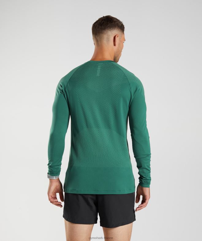Gymshark t-shirt à manches longues sans couture apex vert forêt/vert hoya Hommes 6HF28699