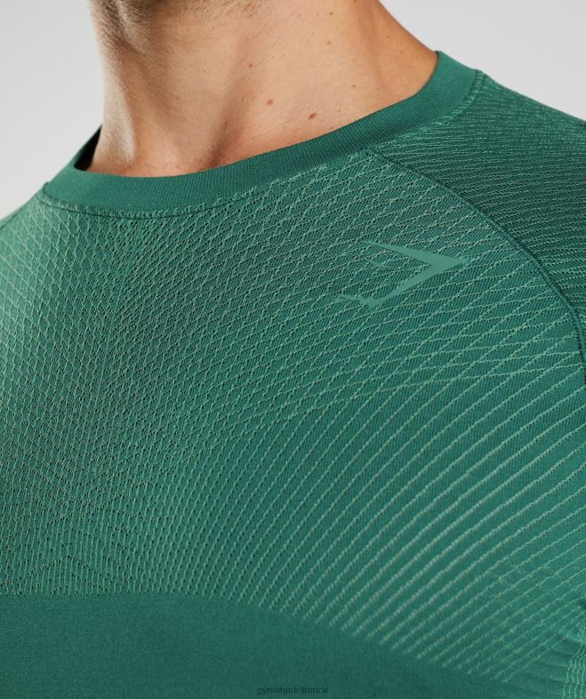 Gymshark t-shirt à manches longues sans couture apex vert forêt/vert hoya Hommes 6HF28699