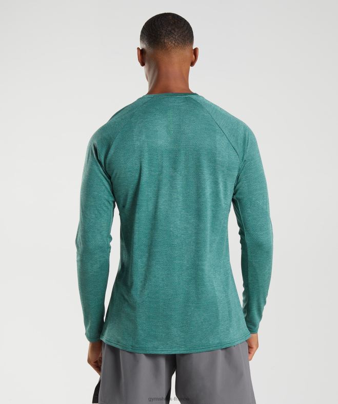 Gymshark t-shirt à manches longues vert forêt/vert hoya Hommes 6HF28608