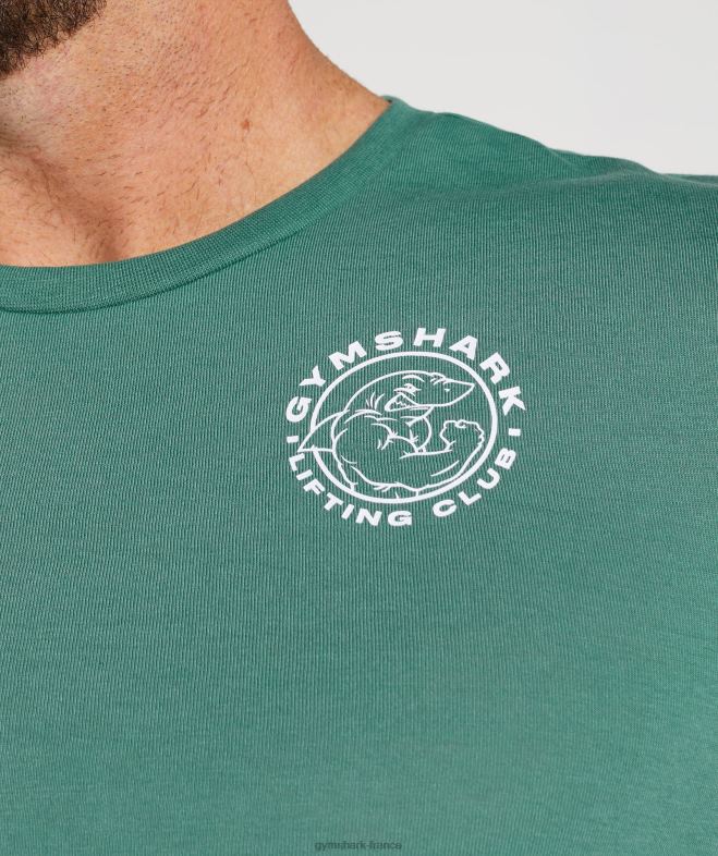 Gymshark t-shirt à manches longues vert hoya Hommes 6HF28643