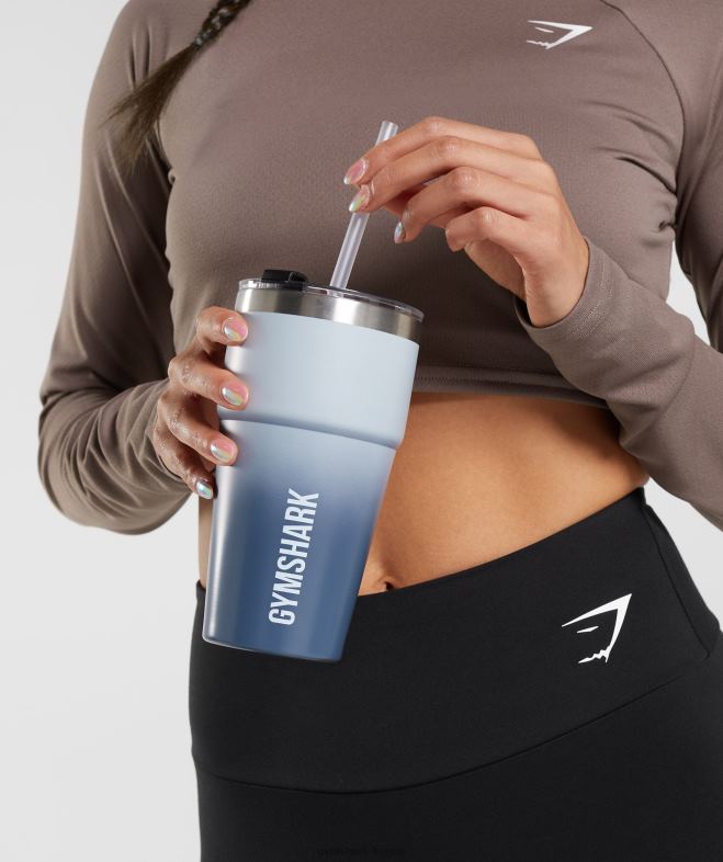 Gymshark tasse de paille isolée gris pierre de rivière/bleu soir unisexe 6HF281117