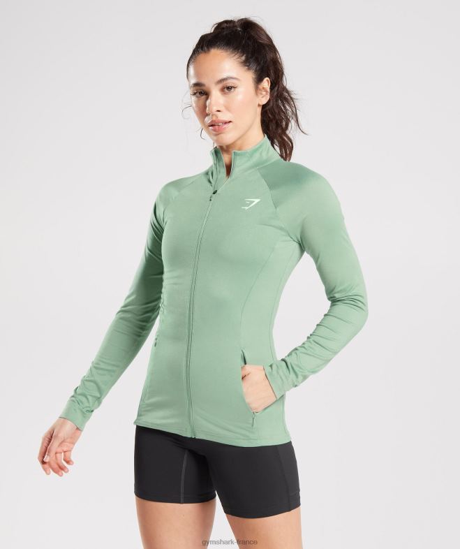 Gymshark veste dentraînement zippée vert sauge du désert femmes 6HF28344