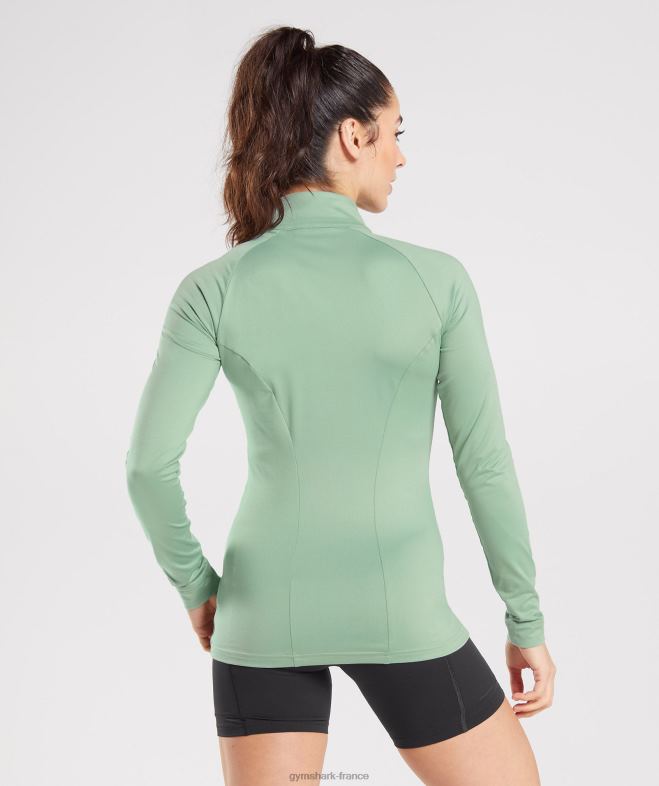 Gymshark veste d\entraînement zippée vert sauge du désert femmes 6HF28344