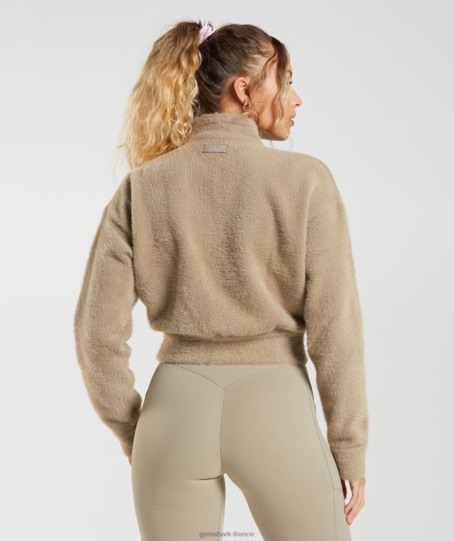 Gymshark veste en tricot à cils Whitney brun ciment femmes 6HF28400