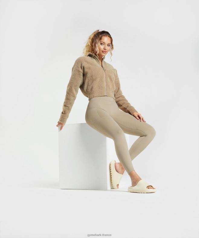 Gymshark veste en tricot à cils Whitney brun ciment femmes 6HF28400