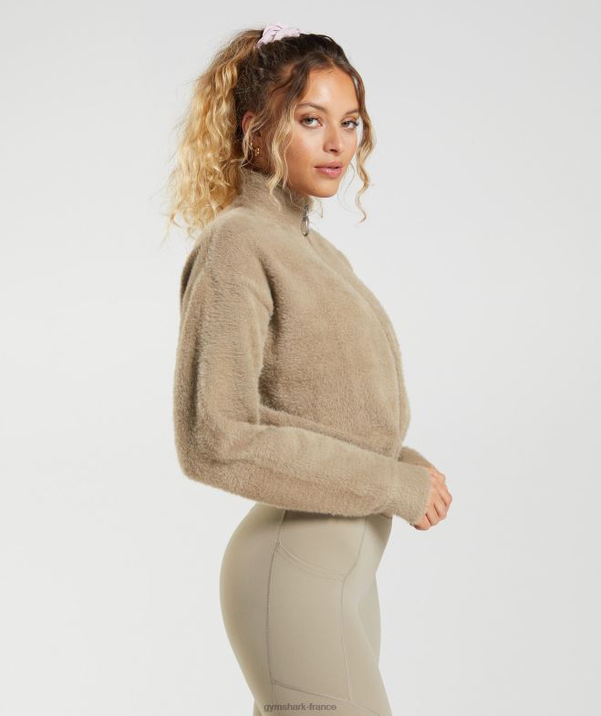 Gymshark veste en tricot à cils Whitney brun ciment femmes 6HF28400