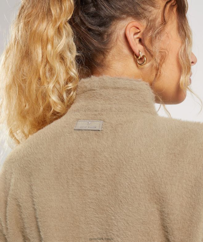 Gymshark veste en tricot à cils Whitney brun ciment femmes 6HF28400