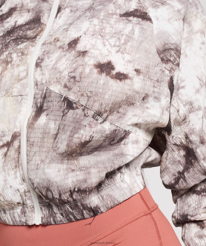 Gymshark veste tissée surélevée colorant en spray brun ciment femmes 6HF28367