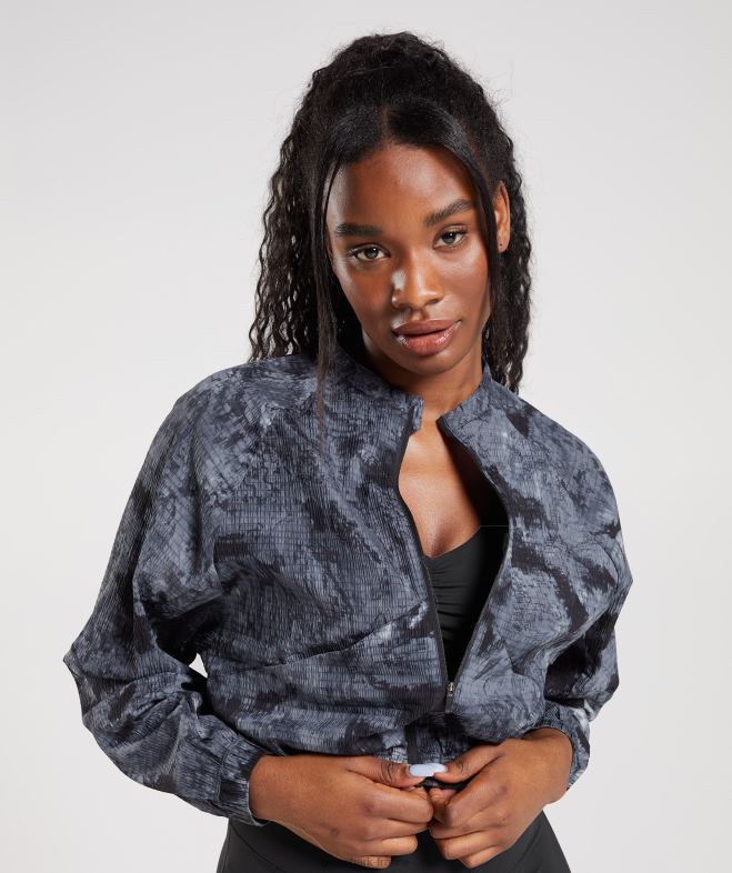 Gymshark veste tissée surélevée colorant en spray gris pièce de monnaie femmes 6HF28366