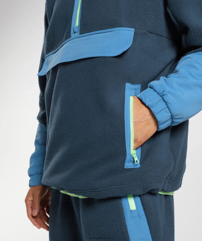 Gymshark vibes polaire 1/4 zip bleu marine/bleu lac Hommes 6HF28809