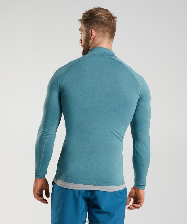 Gymshark vital 1/4 zip bleu tonnerre/bleu iceberg Hommes 6HF28857