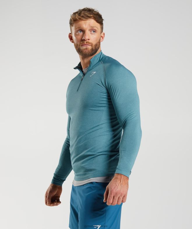 Gymshark vital 1/4 zip bleu tonnerre/bleu iceberg Hommes 6HF28857