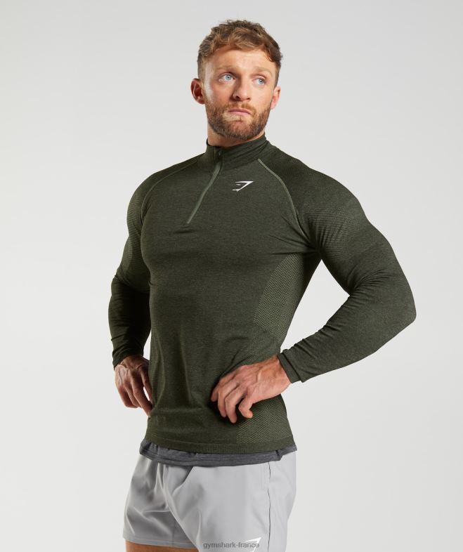 Gymshark vital 1/4 zip âme olive/noir Hommes 6HF28811