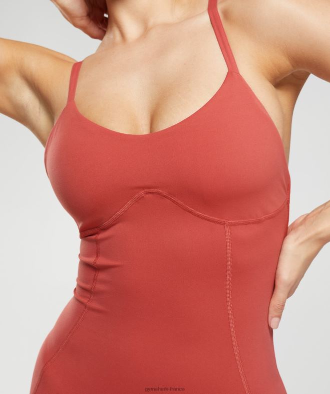 Gymshark à bretelles tout en un rouge séché au soleil femmes 6HF2866