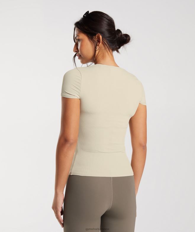 Gymshark élever le sommet brun sable femmes 6HF28440
