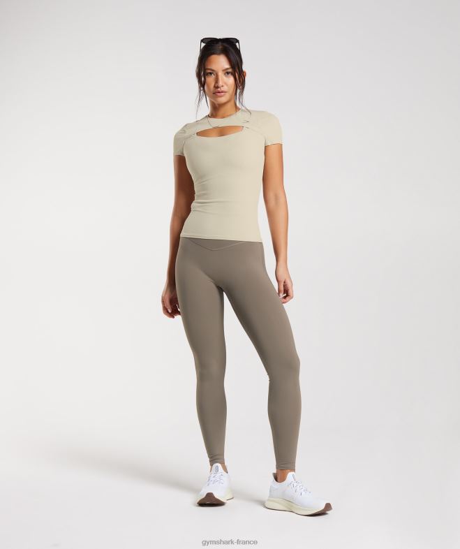 Gymshark élever le sommet brun sable femmes 6HF28440