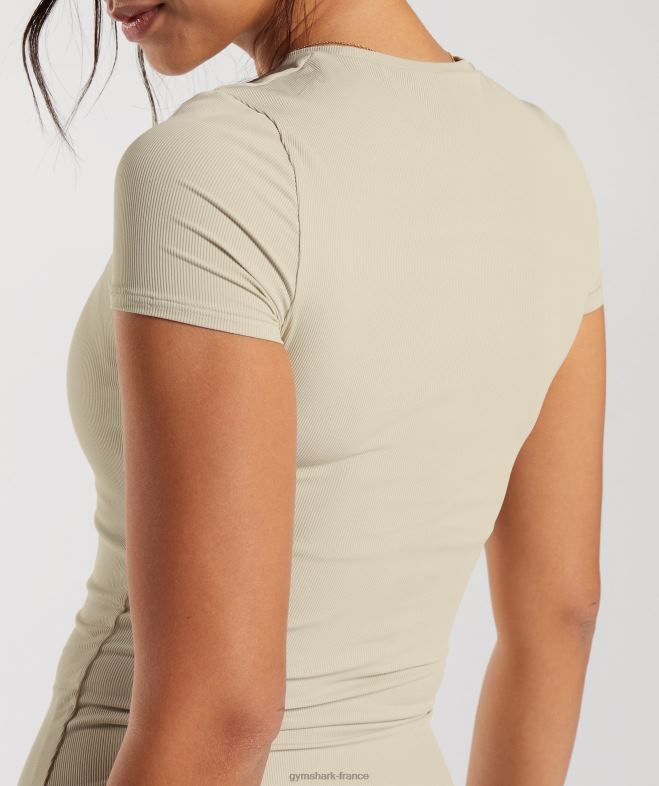 Gymshark élever le sommet brun sable femmes 6HF28440