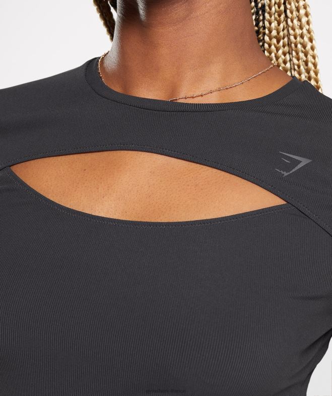 Gymshark élever le sommet noir femmes 6HF28424