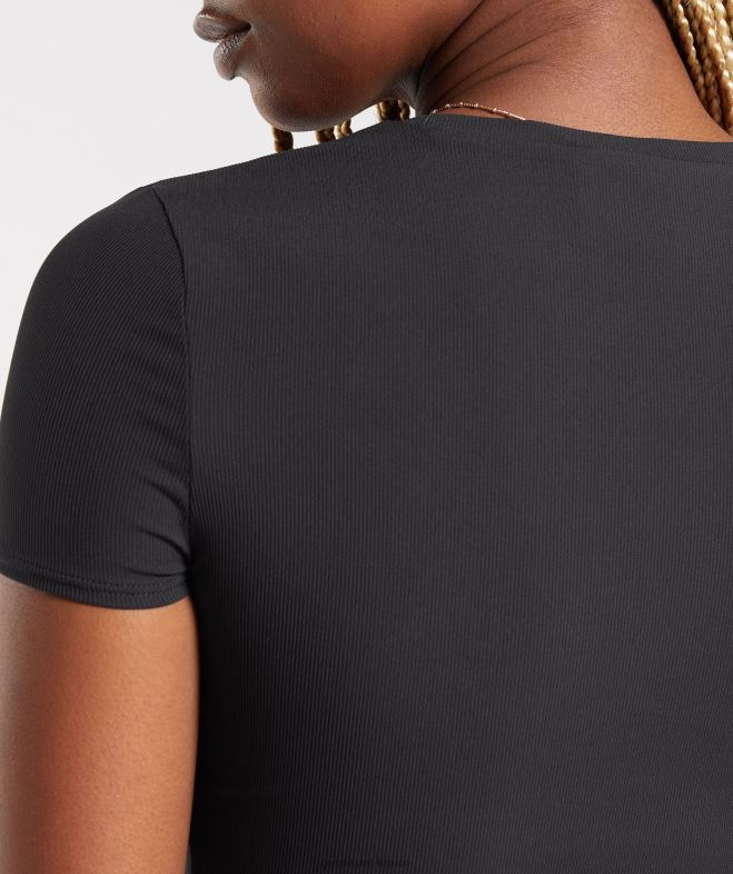 Gymshark élever le sommet noir femmes 6HF28424