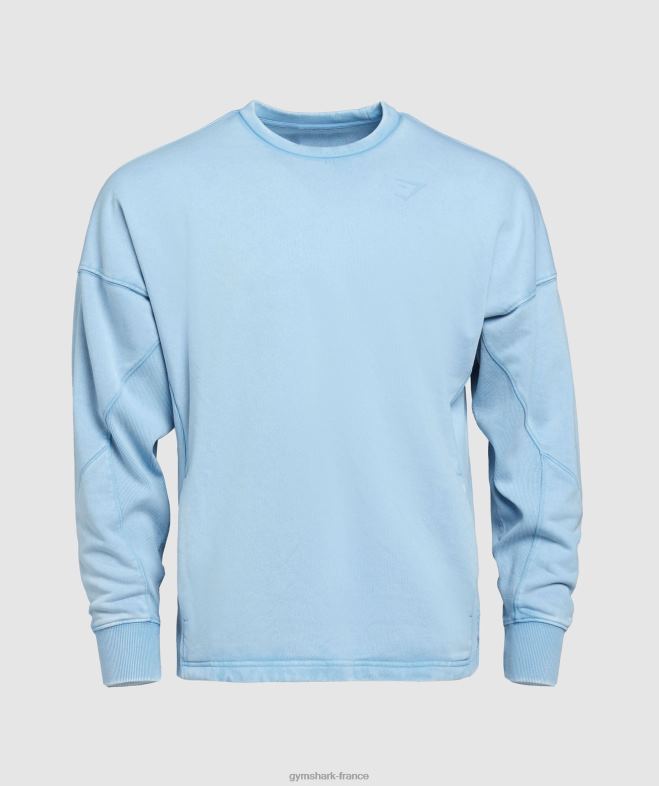 Gymshark équipage lavé sous pression bleu d\ozone Hommes 6HF28849